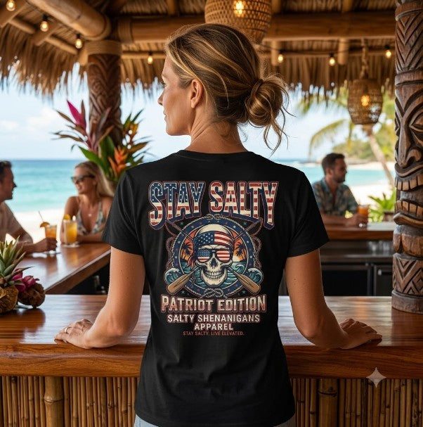 Stay Salty Patriot Edition Patriotic Beach Tee Printify