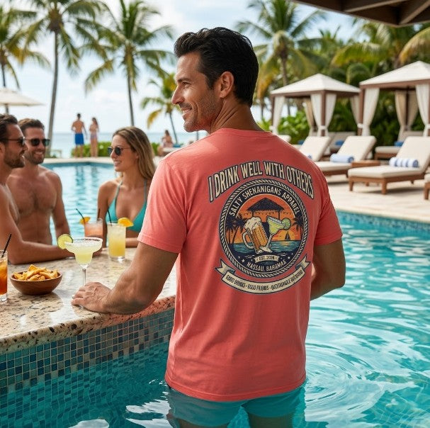 I Drink Well With Others Beach Bar T-Shirt Printify