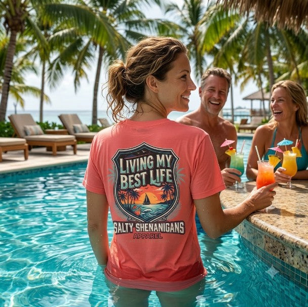 Living My Best Life Shirt | Beach Vacation Tee Printify