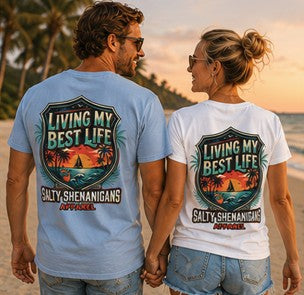 Living My Best Life Shirt | Beach Vacation Tall Tee Printify