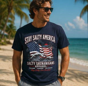 🌴 JULY SPECIAL |Stay Salty America Premium Beach Tee $21.99 Printify