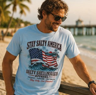 🌴 JULY SPECIAL |Stay Salty America Premium Beach Tee $21.99 Printify