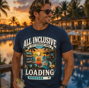 All Inclusive Loading Beach Vacation T-Shirt Printify