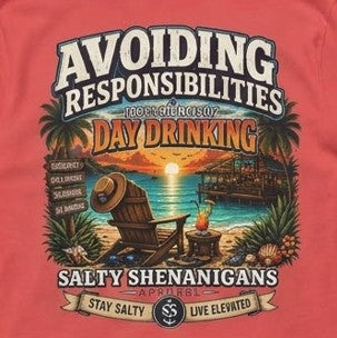 Avoiding Responsibilities Coastal Lifestyle Graphic Tee Printify