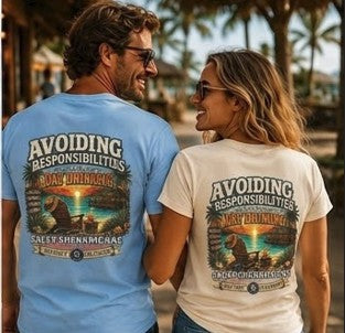 Avoiding Responsibilities Coastal Lifestyle Graphic Tee Printify