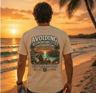 Avoiding Responsibilities Coastal Lifestyle Graphic Tee Printify