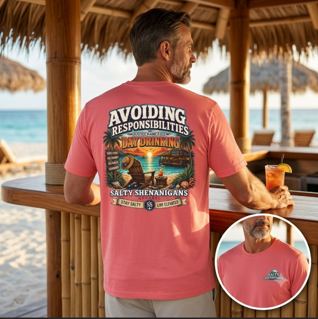 Avoiding Responsibilities Coastal Lifestyle Graphic Tee Printify