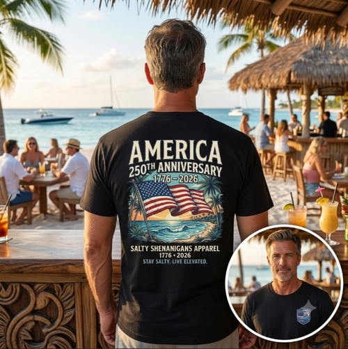 America 250th Anniversary Coastal Flag Tee Printify