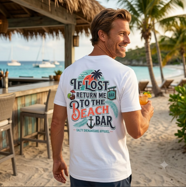 If Lost Return Me To The Beach Bar T-Shirt Printify