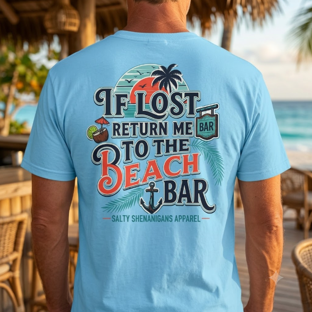 If Lost Return Me To The Beach Bar T-Shirt Printify