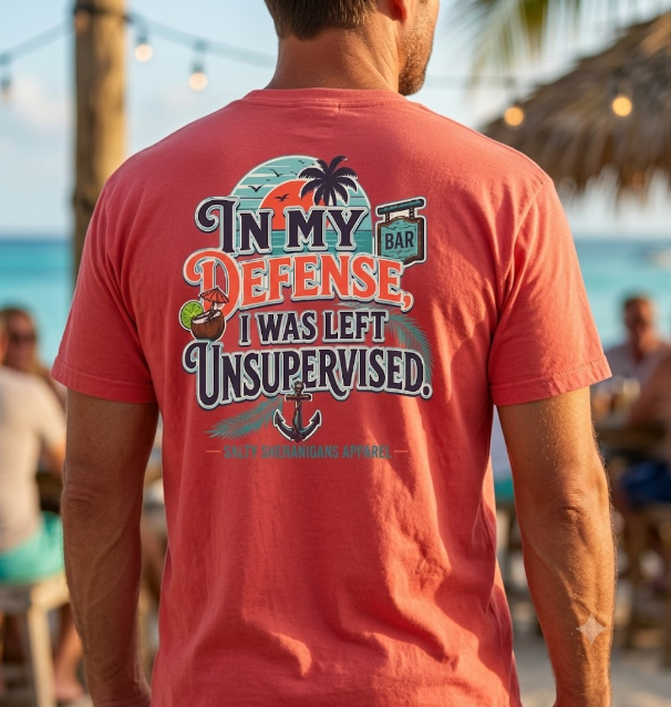 In My Defense I Was Left Unsupervised Funny Beach Shirt Printify