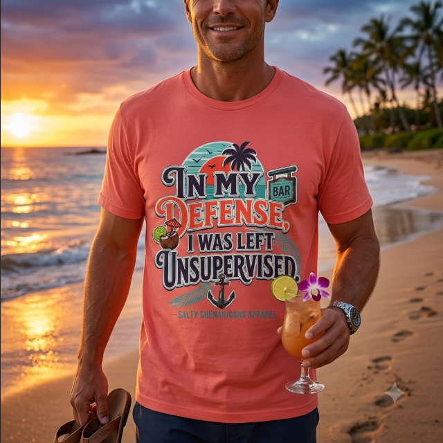 In My Defense I Was Left Unsupervised Front Print Tee Printify