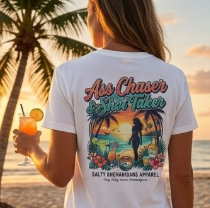 Ass Chaser & Shot Taker Coastal Graphic Tee 🍹 HAPPY HOUR FAVORITE Printify