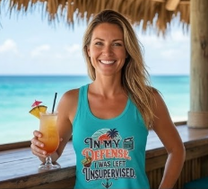 In My Defense I Was Left Unsupervised Women's Racerback Tank Printify