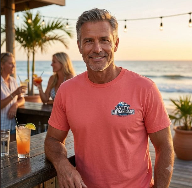 I Drink Well With Others Beach Bar T-Shirt | Tropical Happy Hour Shirt Printify