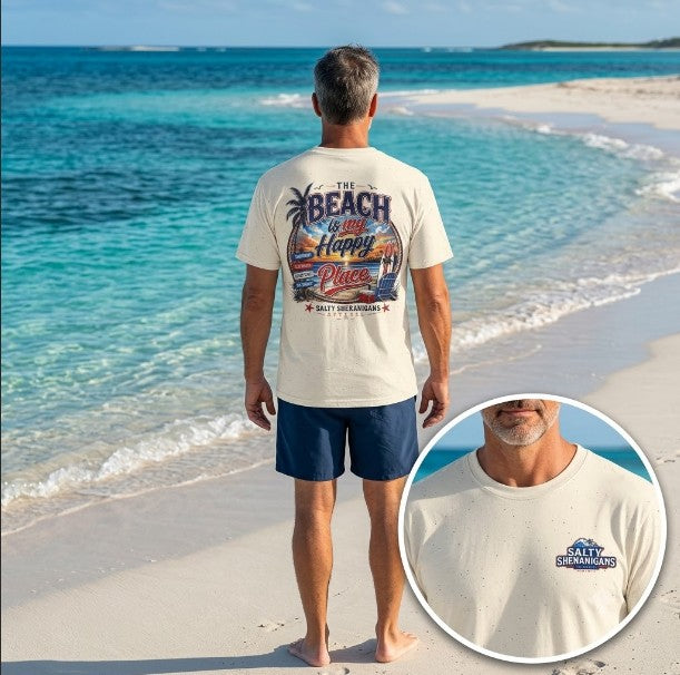 Beach Is My Happy Place | Coastal Vacation Graphic Tee Printify