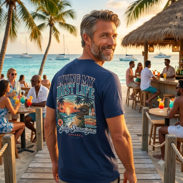 Living My Best Life Sunset Tee Printify