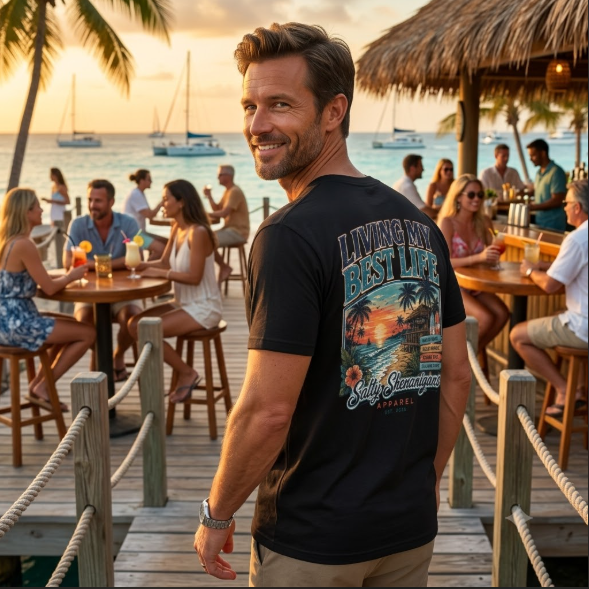 Living My Best Life Sunset Tee Printify