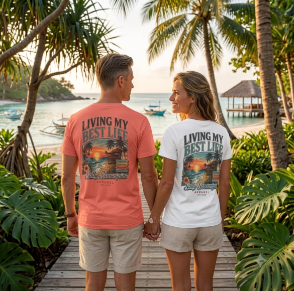 Living My Best Life Sunset Tee Printify
